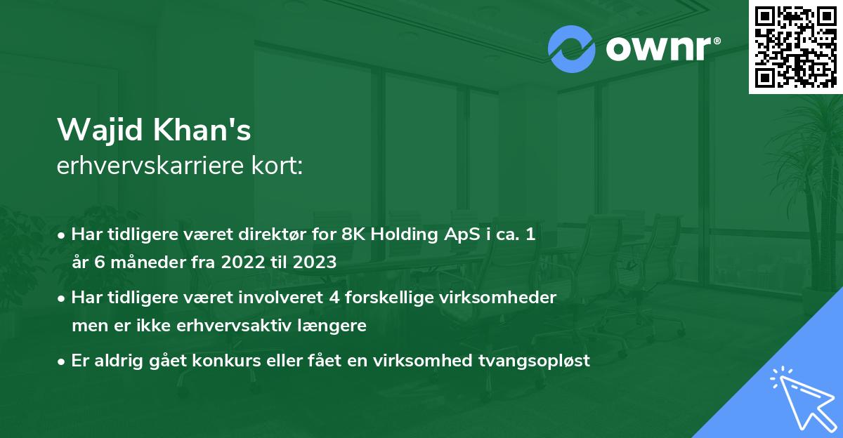 Wajid Khan's erhvervskarriere kort
