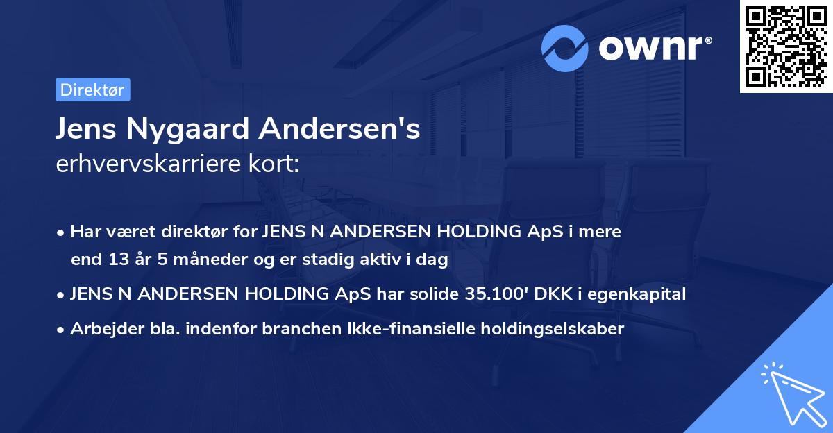 Jens Nygaard Andersen's erhvervskarriere kort