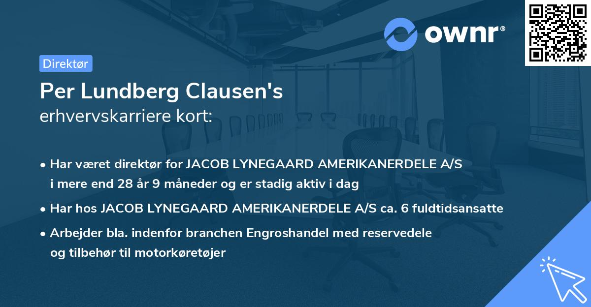Per Lundberg Clausen's erhvervskarriere kort
