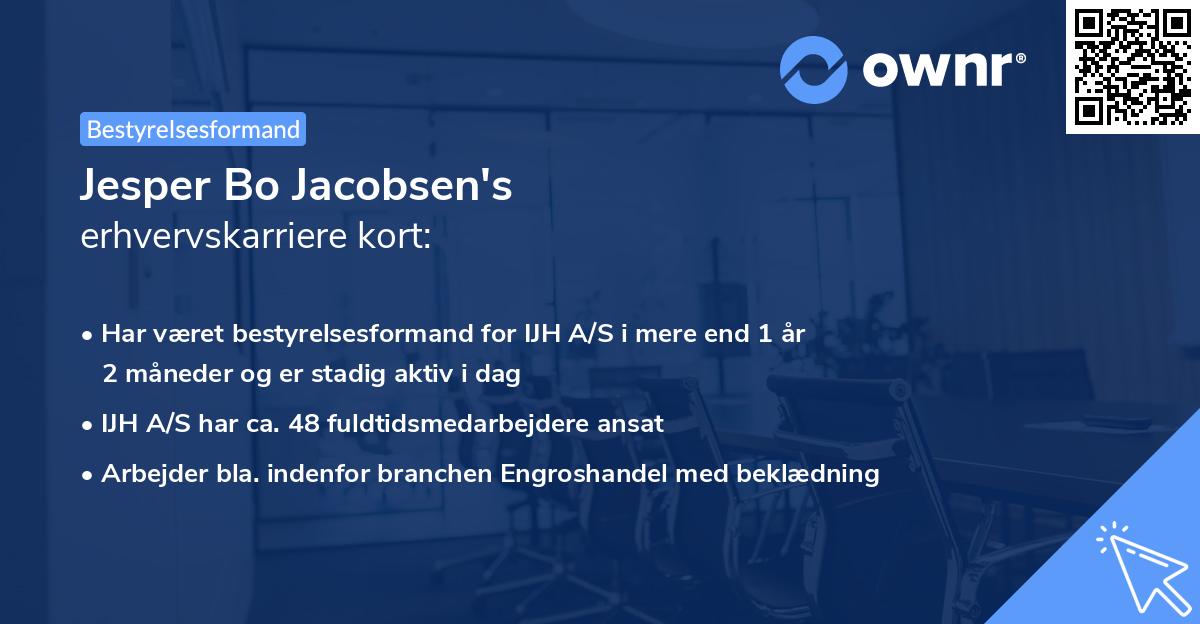 Jesper Bo Jacobsen's erhvervskarriere kort