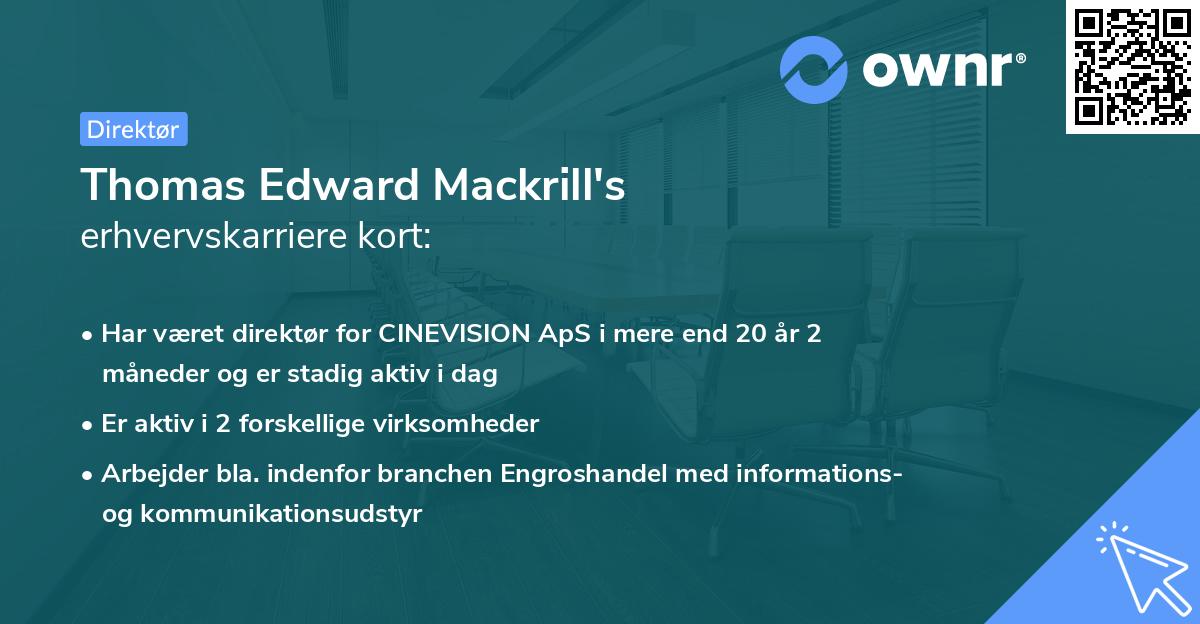 Thomas Edward Mackrill's erhvervskarriere kort