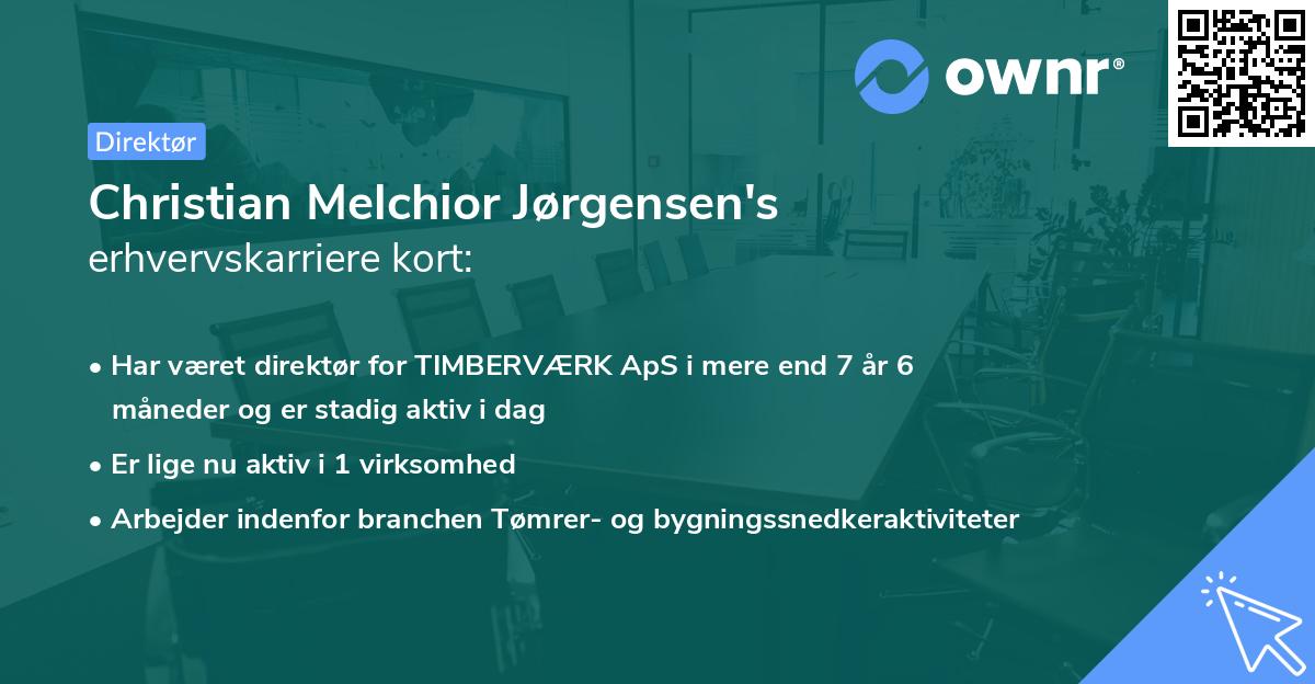 Christian Melchior Jørgensen's erhvervskarriere kort