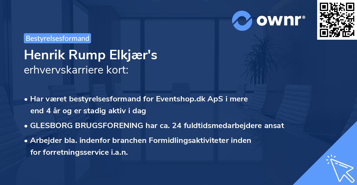 Henrik Rump Elkjær's erhvervskarriere kort