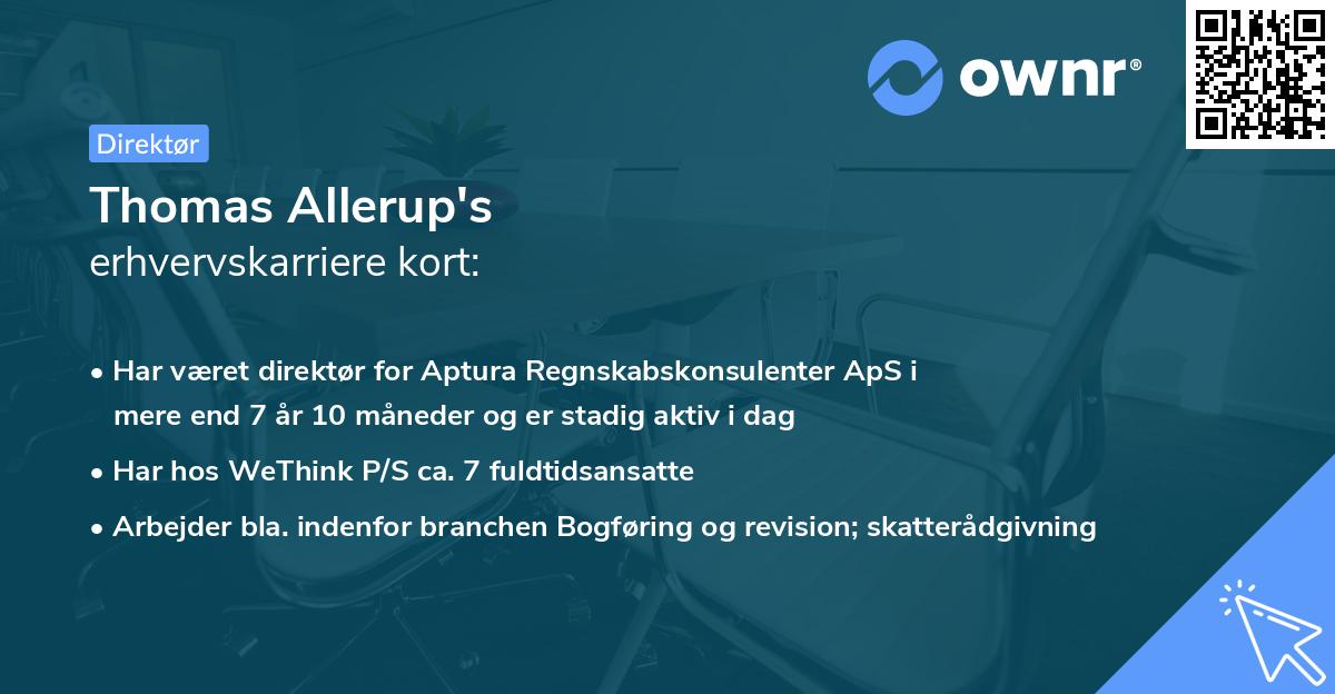Thomas Allerup's erhvervskarriere kort