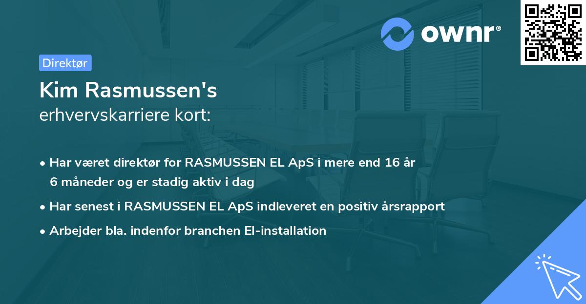 Kim Rasmussen's erhvervskarriere kort