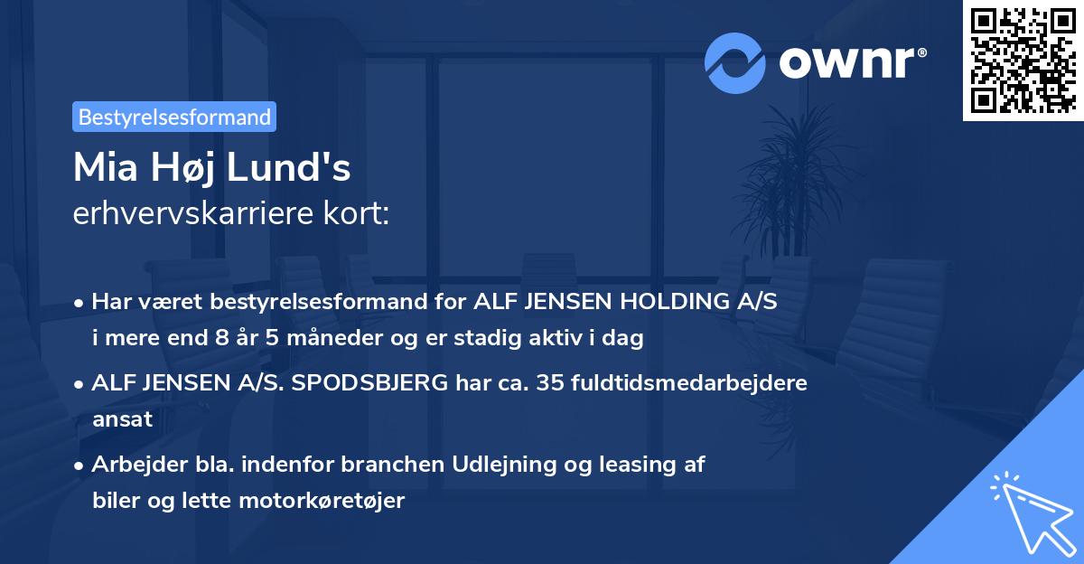 Mia Høj Lund's erhvervskarriere kort