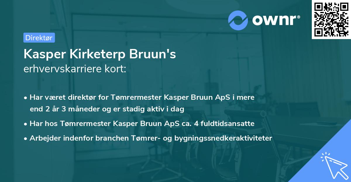 Kasper Kirketerp Bruun's erhvervskarriere kort