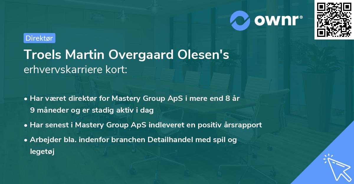 Troels Martin Overgaard Olesen's erhvervskarriere kort