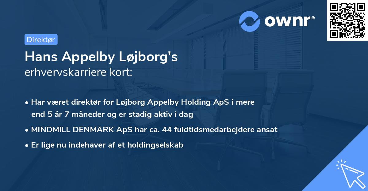 Hans Appelby Løjborg's erhvervskarriere kort