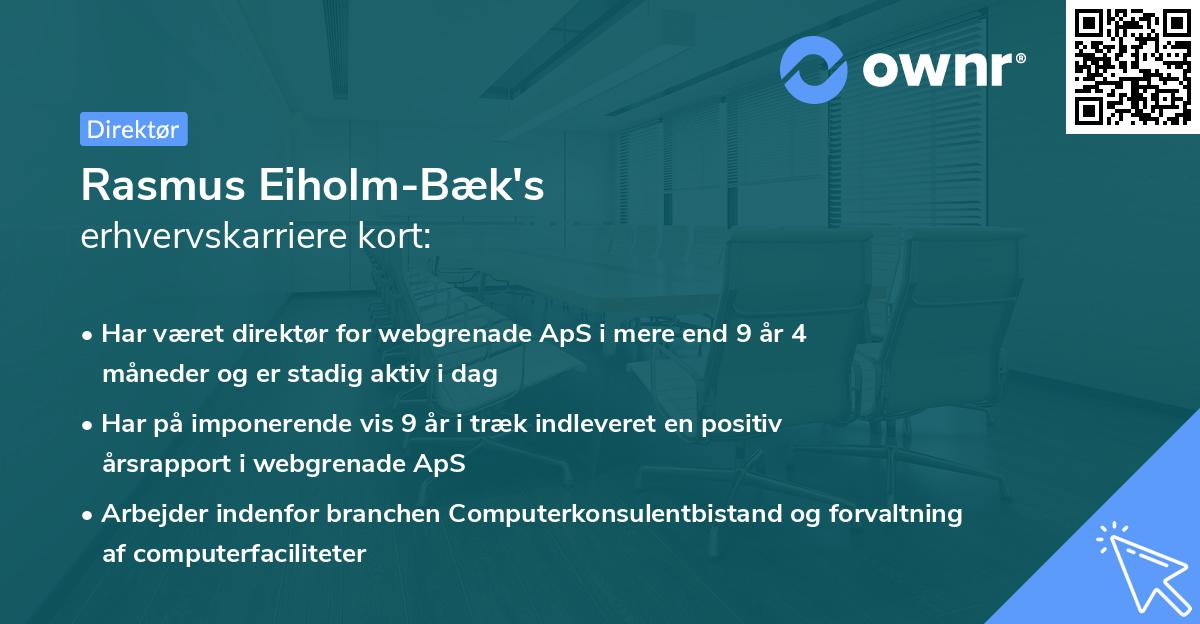 Rasmus Eiholm-Bæk's erhvervskarriere kort