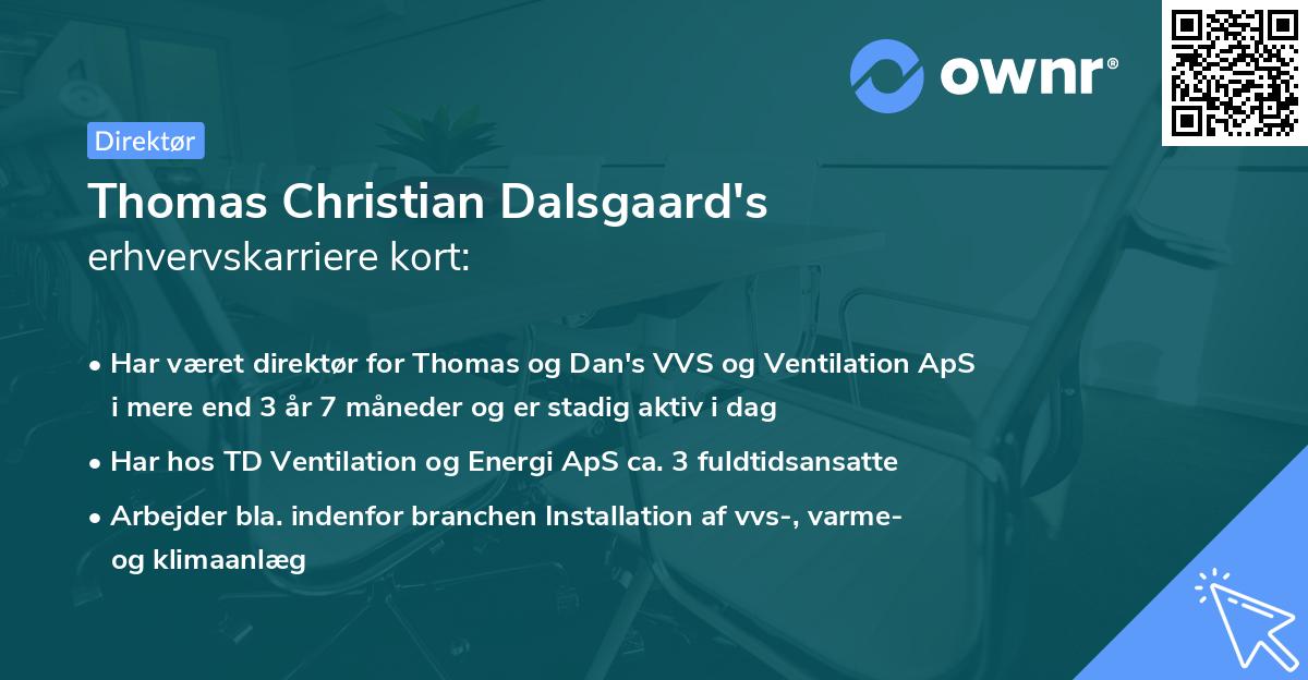 Thomas Christian Dalsgaard's erhvervskarriere kort