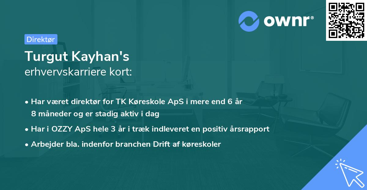 Turgut Kayhan's erhvervskarriere kort