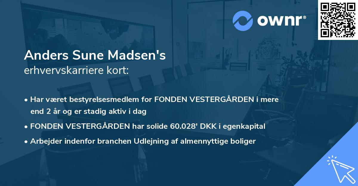 Anders Sune Madsen's erhvervskarriere kort