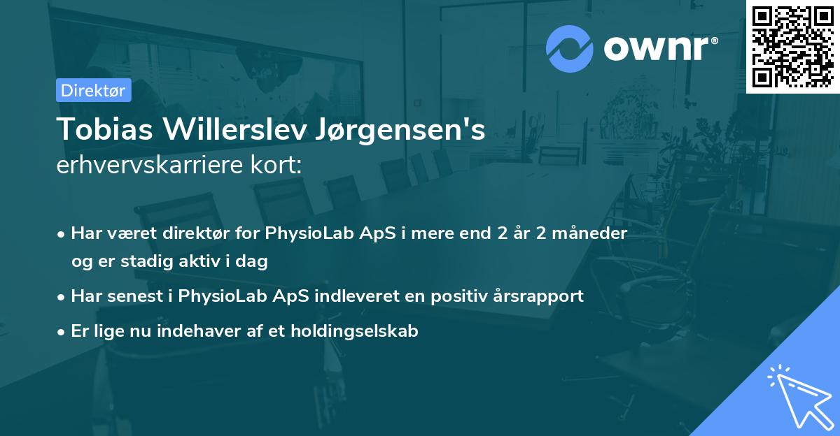 Tobias Willerslev Jørgensen's erhvervskarriere kort