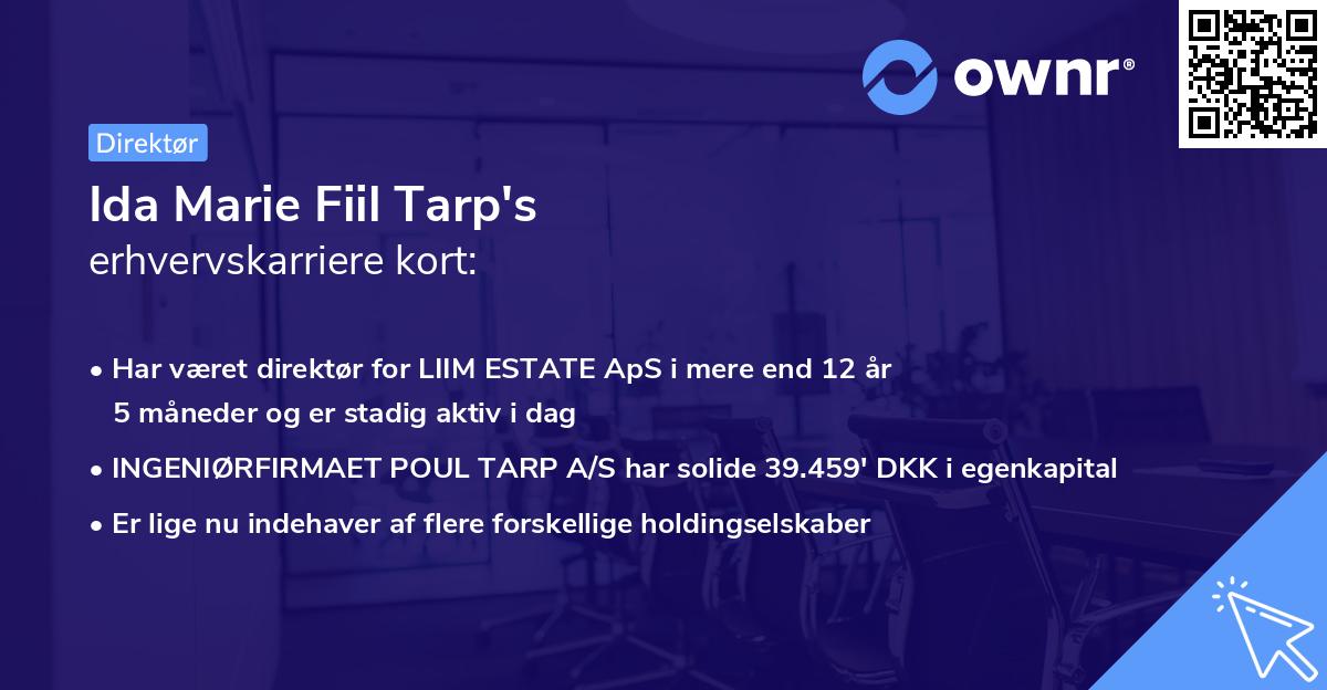 Ida Marie Fiil Tarp's erhvervskarriere kort