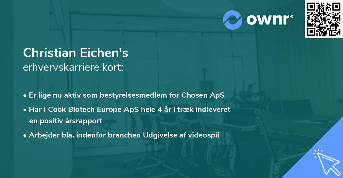 Christian Eichen's erhvervskarriere kort