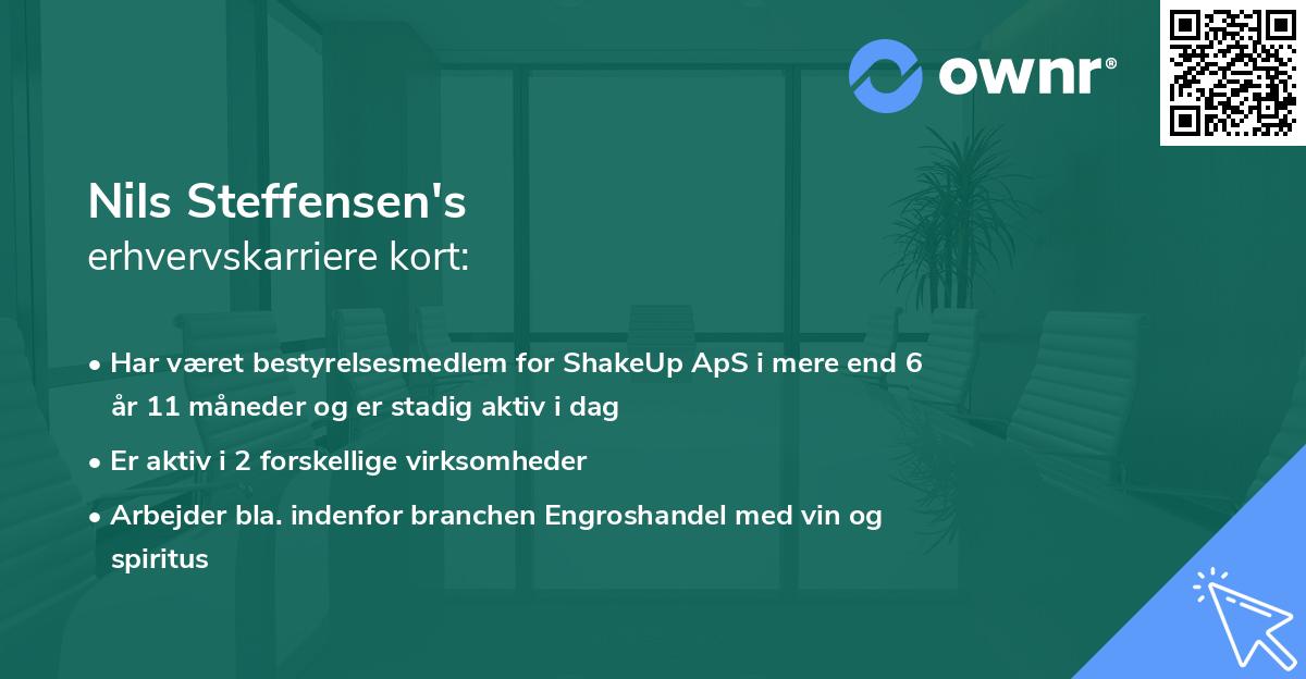 Nils Steffensen's erhvervskarriere kort