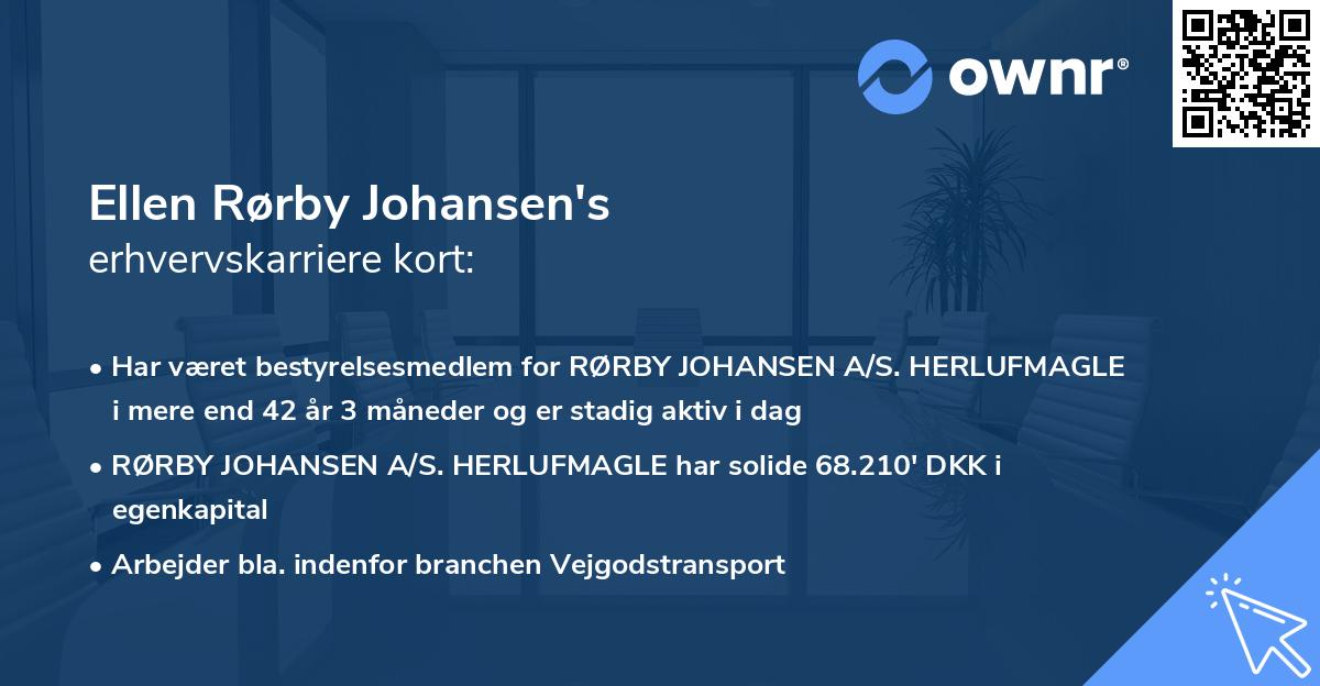 Ellen Rørby Johansen's erhvervskarriere kort