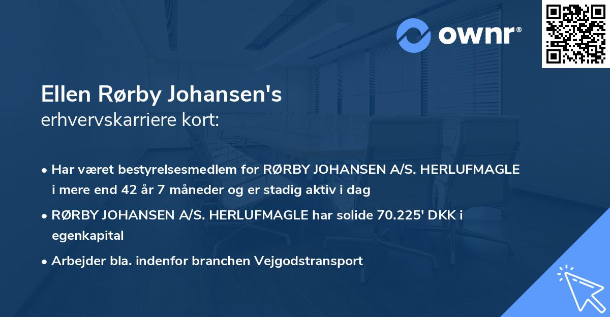 Ellen Rørby Johansen's erhvervskarriere kort