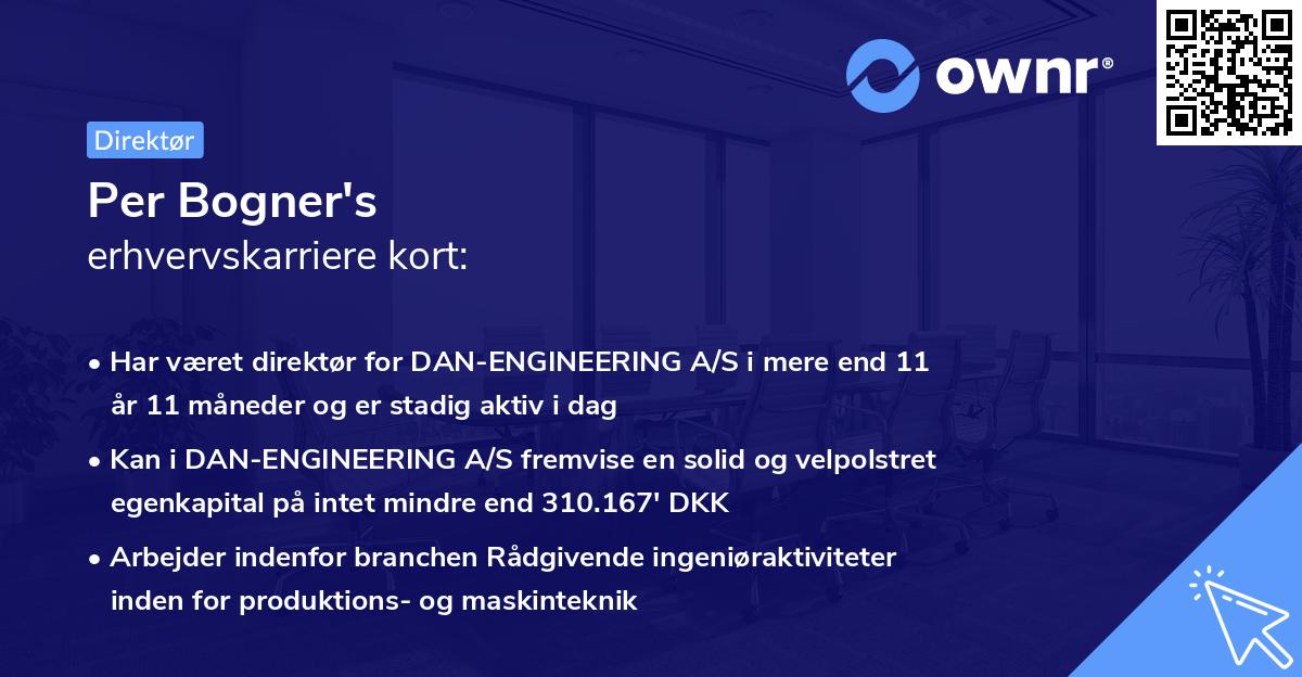 Per Bogner's erhvervskarriere kort