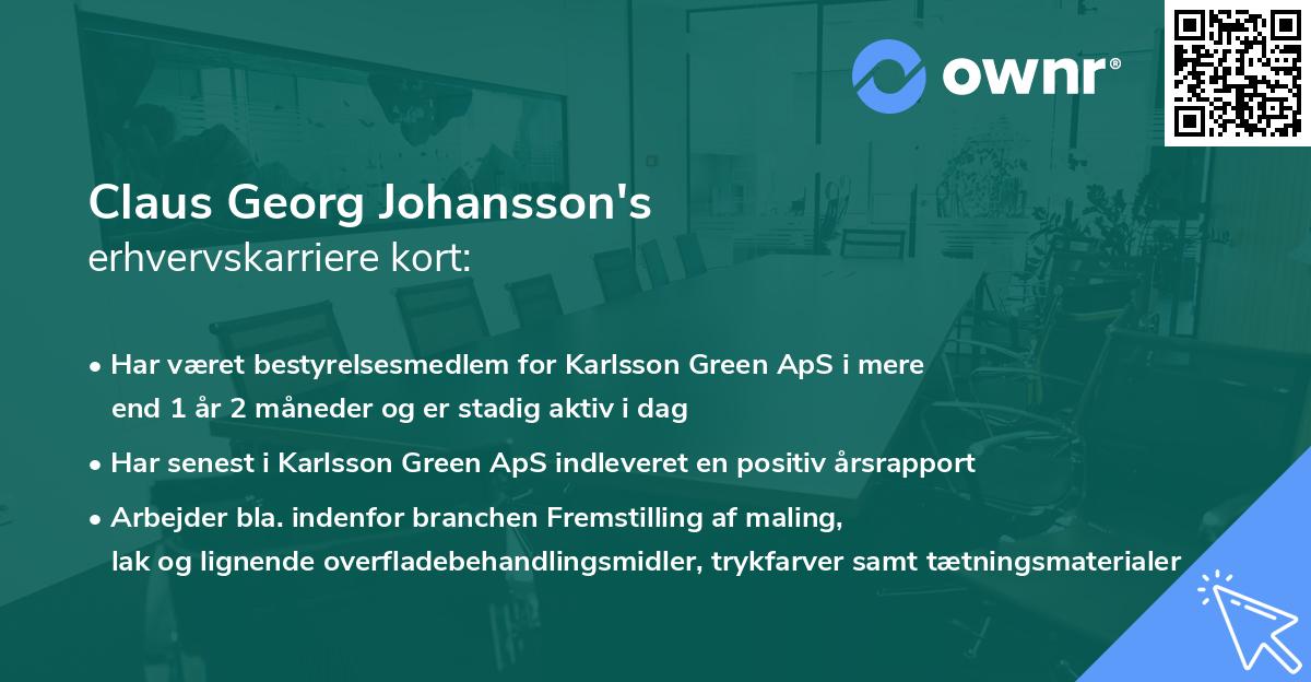 Claus Georg Johansson's erhvervskarriere kort