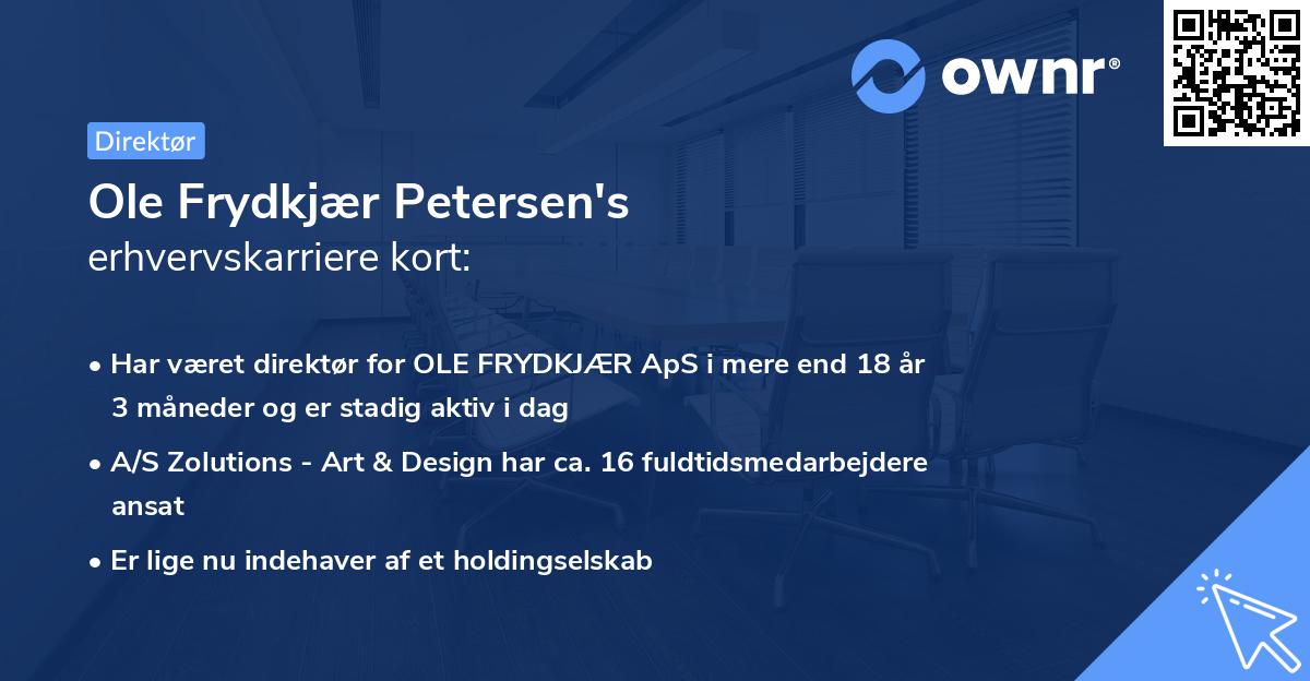 Ole Frydkjær Petersen's erhvervskarriere kort