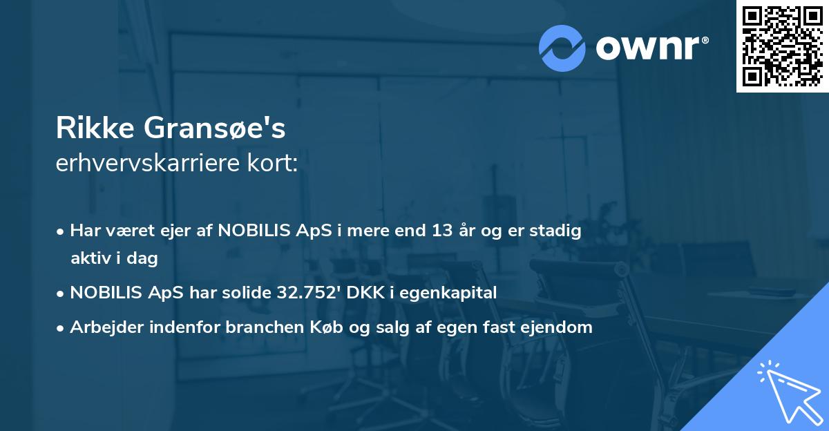Rikke Gransøe's erhvervskarriere kort