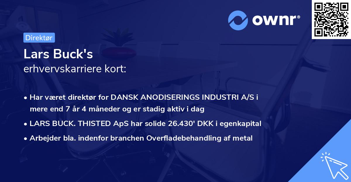 Lars Buck's erhvervskarriere kort