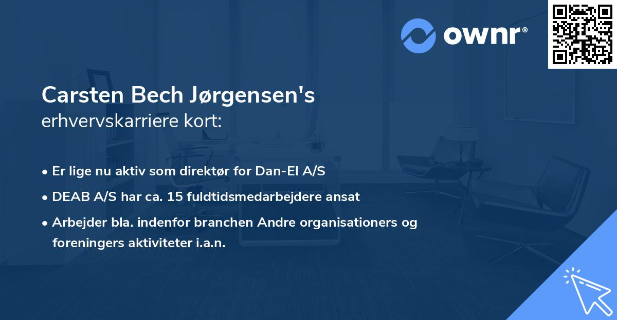 Carsten Bech Jørgensen's erhvervskarriere kort