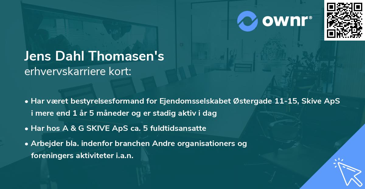 Jens Dahl Thomasen's erhvervskarriere kort