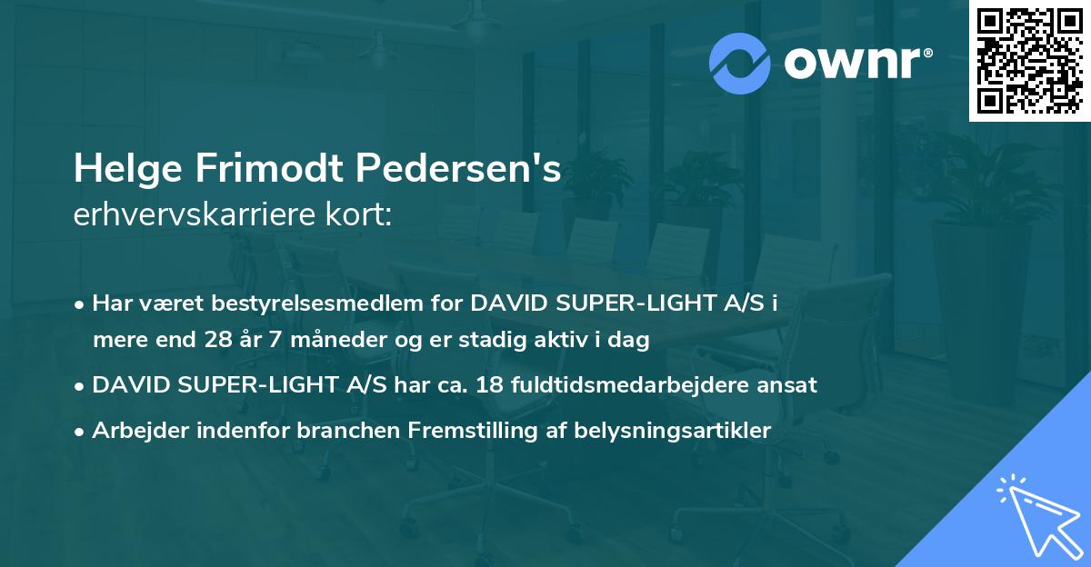 Helge Frimodt Pedersen's erhvervskarriere kort