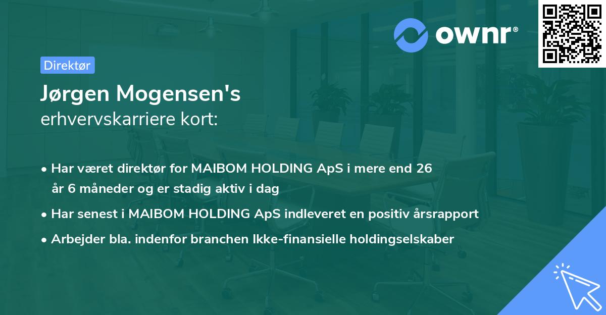 Jørgen Mogensen's erhvervskarriere kort