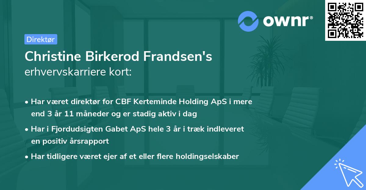 Christine Birkerod Frandsen's erhvervskarriere kort