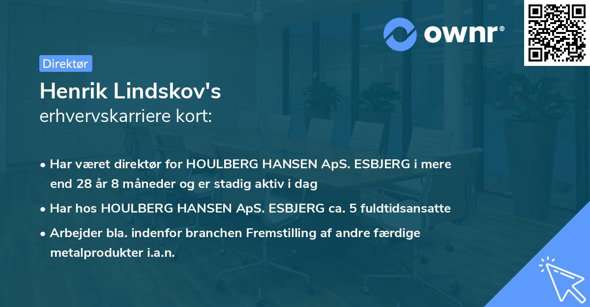 Henrik Lindskov's erhvervskarriere kort