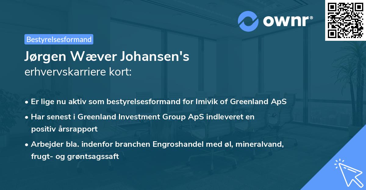 Jørgen Wæver Johansen's erhvervskarriere kort