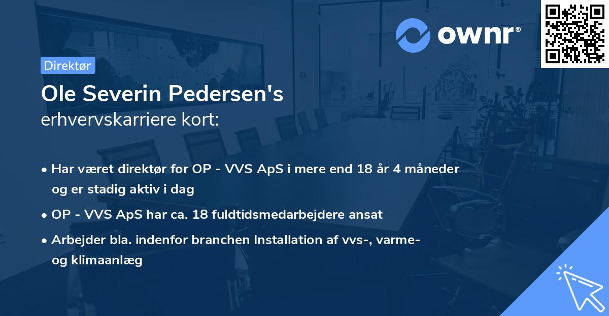 Ole Severin Pedersen's erhvervskarriere kort