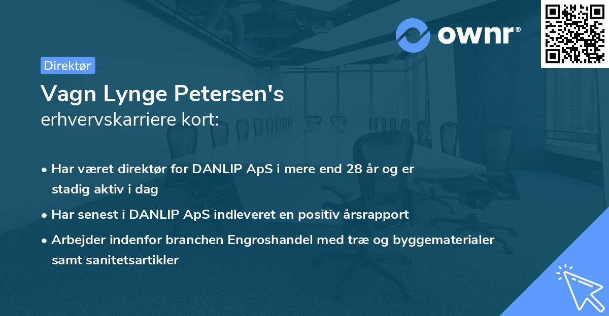 Vagn Lynge Petersen's erhvervskarriere kort