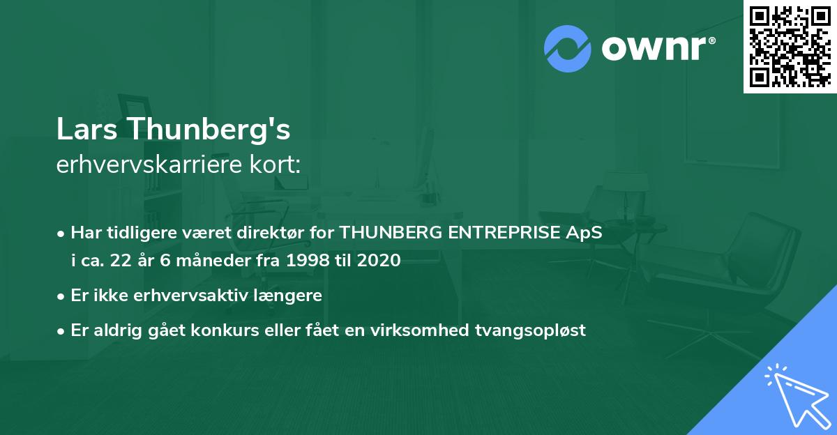 Lars Thunberg's erhvervskarriere kort