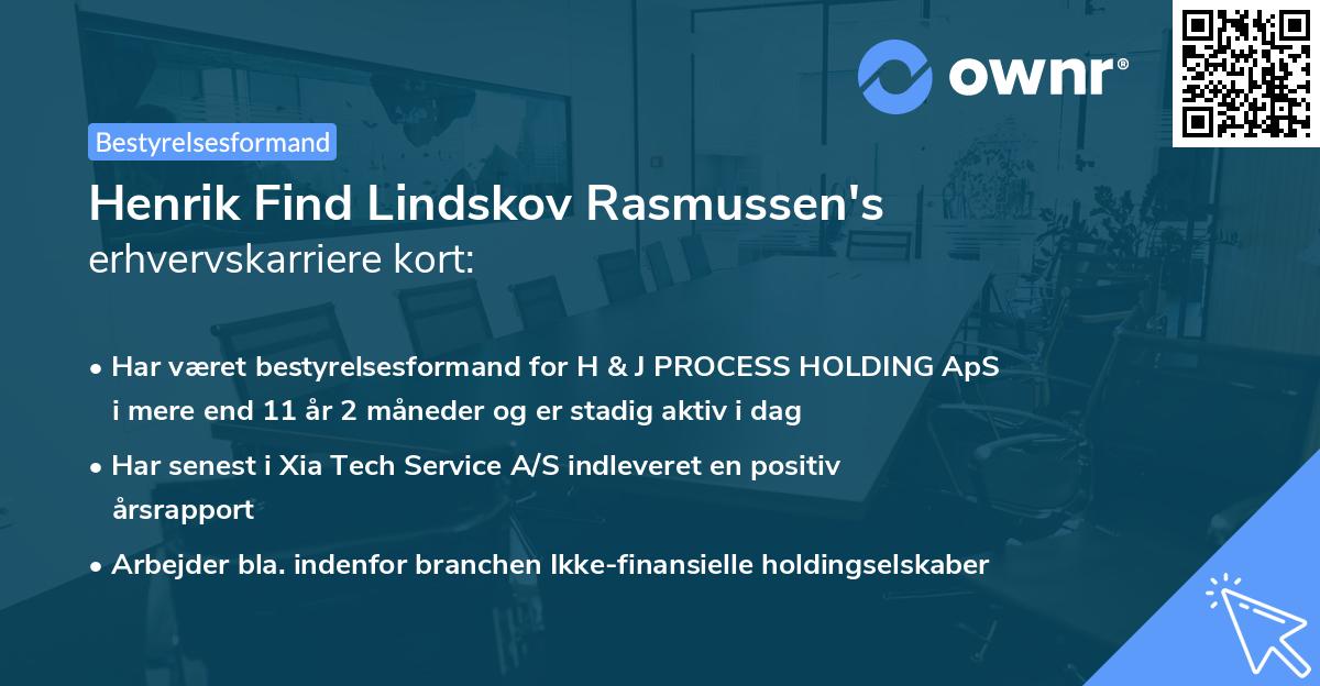 Henrik Find Lindskov Rasmussen's erhvervskarriere kort