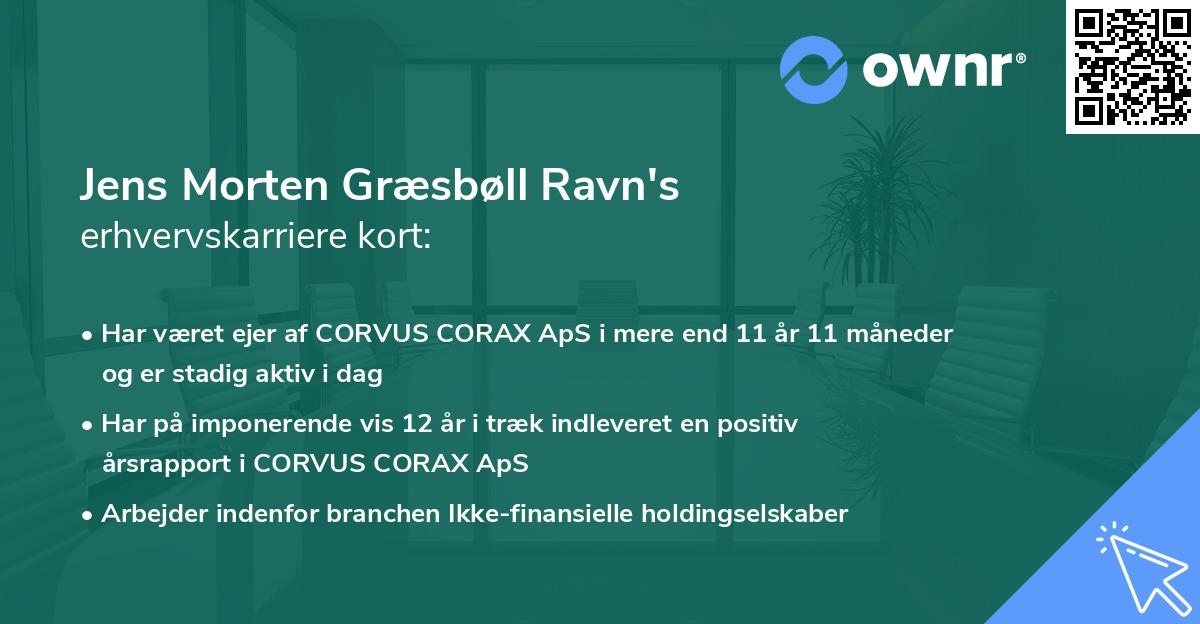 Jens Morten Græsbøll Ravn's erhvervskarriere kort
