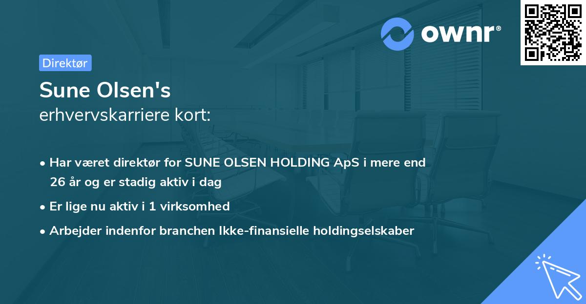 Sune Olsen's erhvervskarriere kort