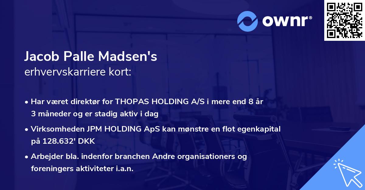 Jacob Palle Madsen's erhvervskarriere kort