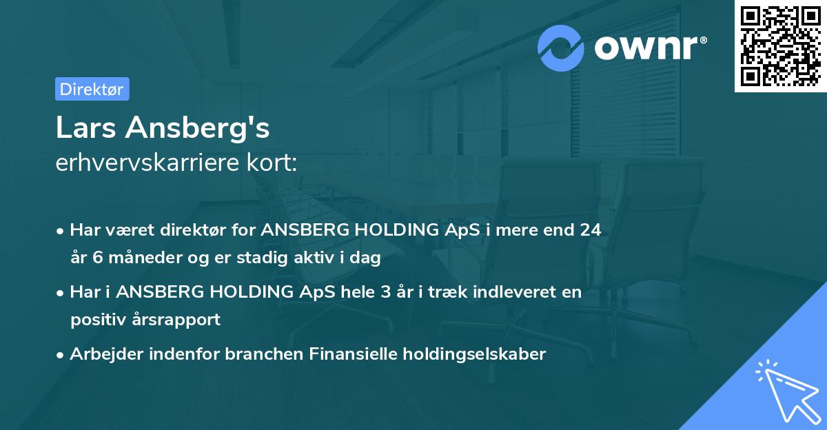 Lars Ansberg's erhvervskarriere kort