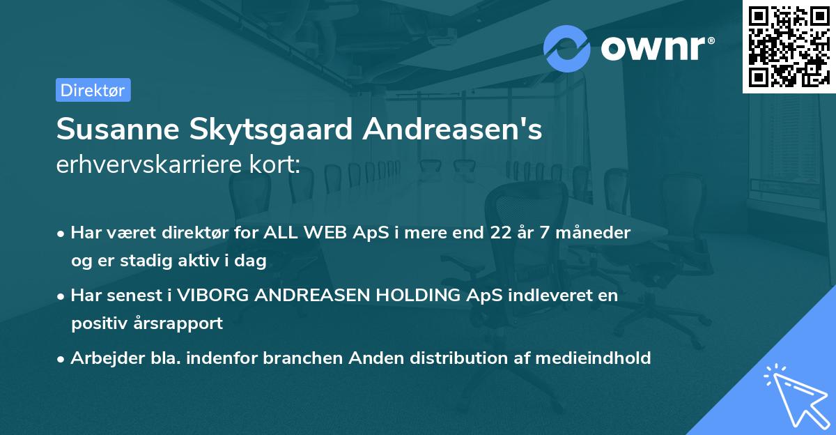 Susanne Skytsgaard Andreasen's erhvervskarriere kort