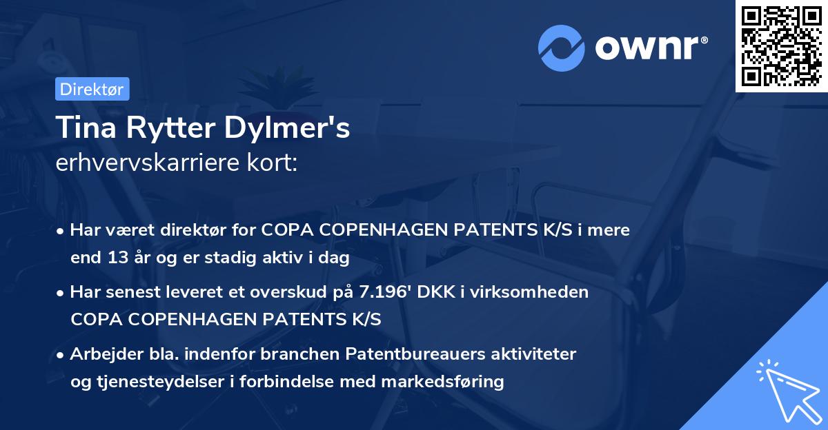 Tina Rytter Dylmer's erhvervskarriere kort