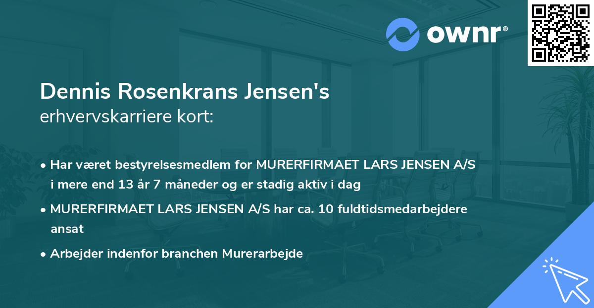 Dennis Rosenkrans Jensen's erhvervskarriere kort