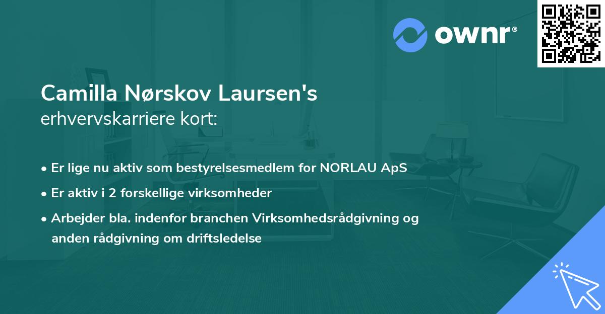 Camilla Nørskov Laursen's erhvervskarriere kort