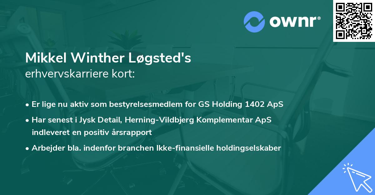 Mikkel Winther Løgsted's erhvervskarriere kort