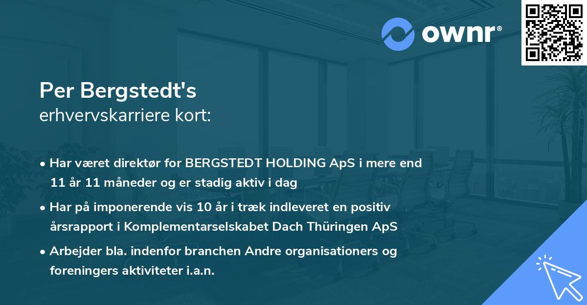 Per Bergstedt's erhvervskarriere kort