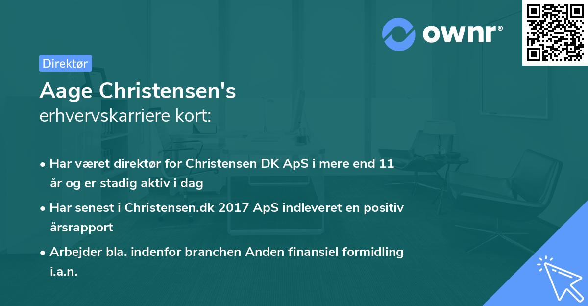 Aage Christensen's erhvervskarriere kort